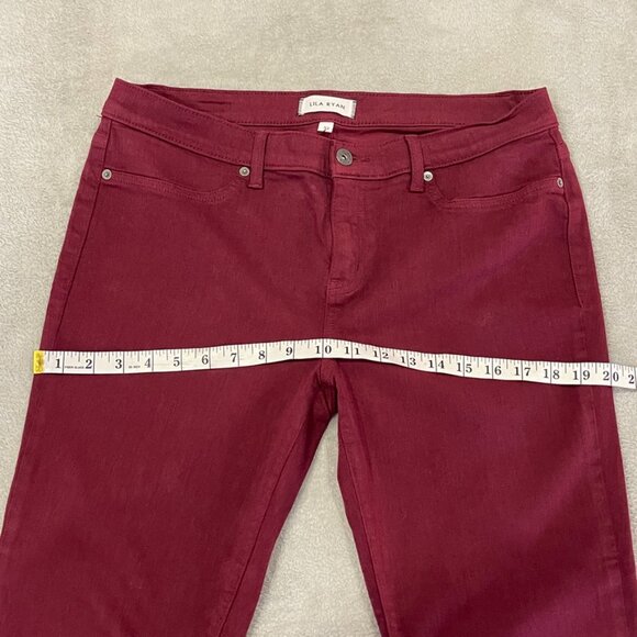 NEW Burgundy Stretch Jeans Size 32 - Picture 10 of 12